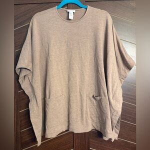 Pure Jill poncho style top with pockets oversized fit xs/s pima cotton blend